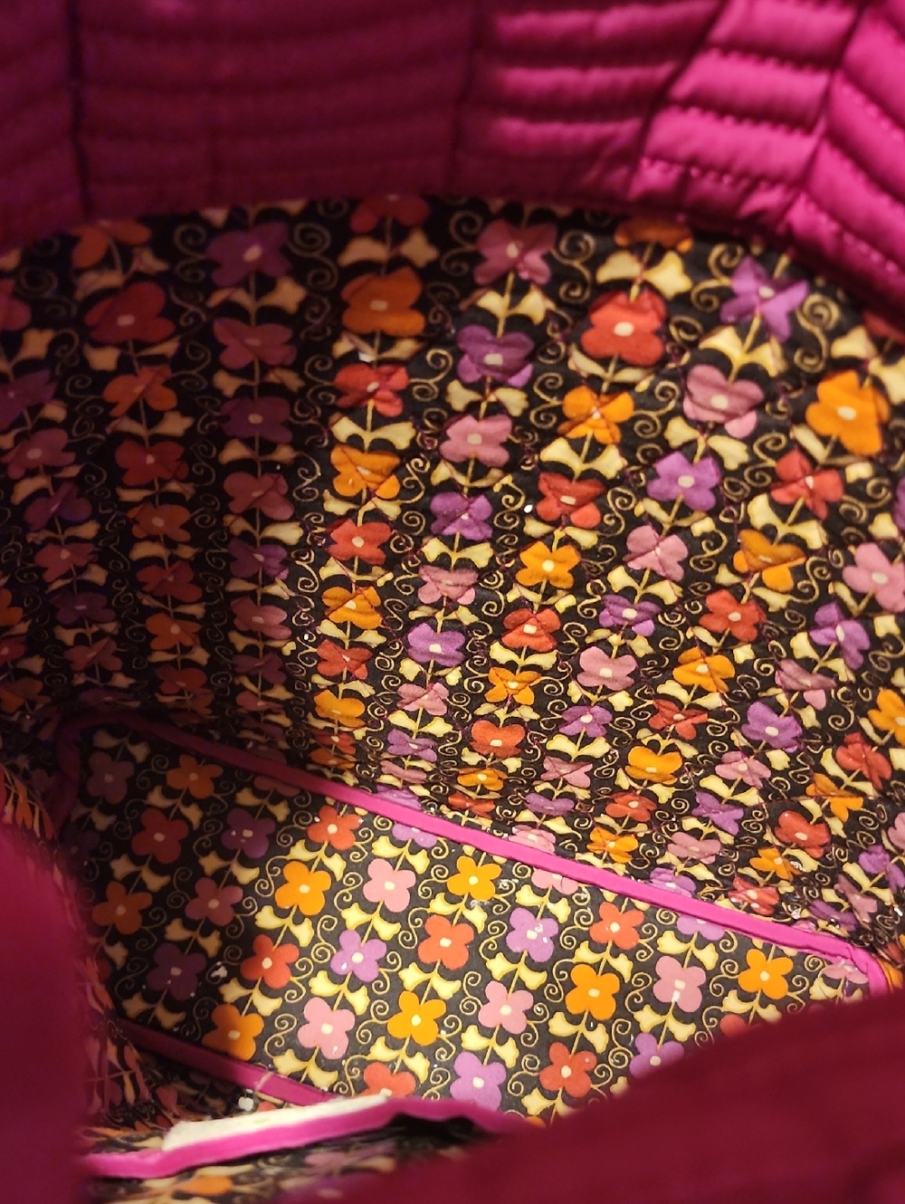 Vera Bradley Quilted Hot Pink Tote Bag - Picture 3 of 4